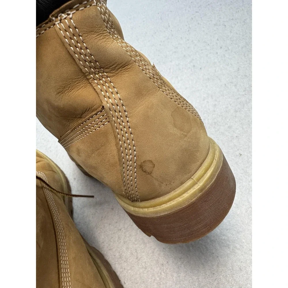Timberland Boots Mens Size 10 Wheat Nubuck Leather 6 Inch Work Waterproof 10061